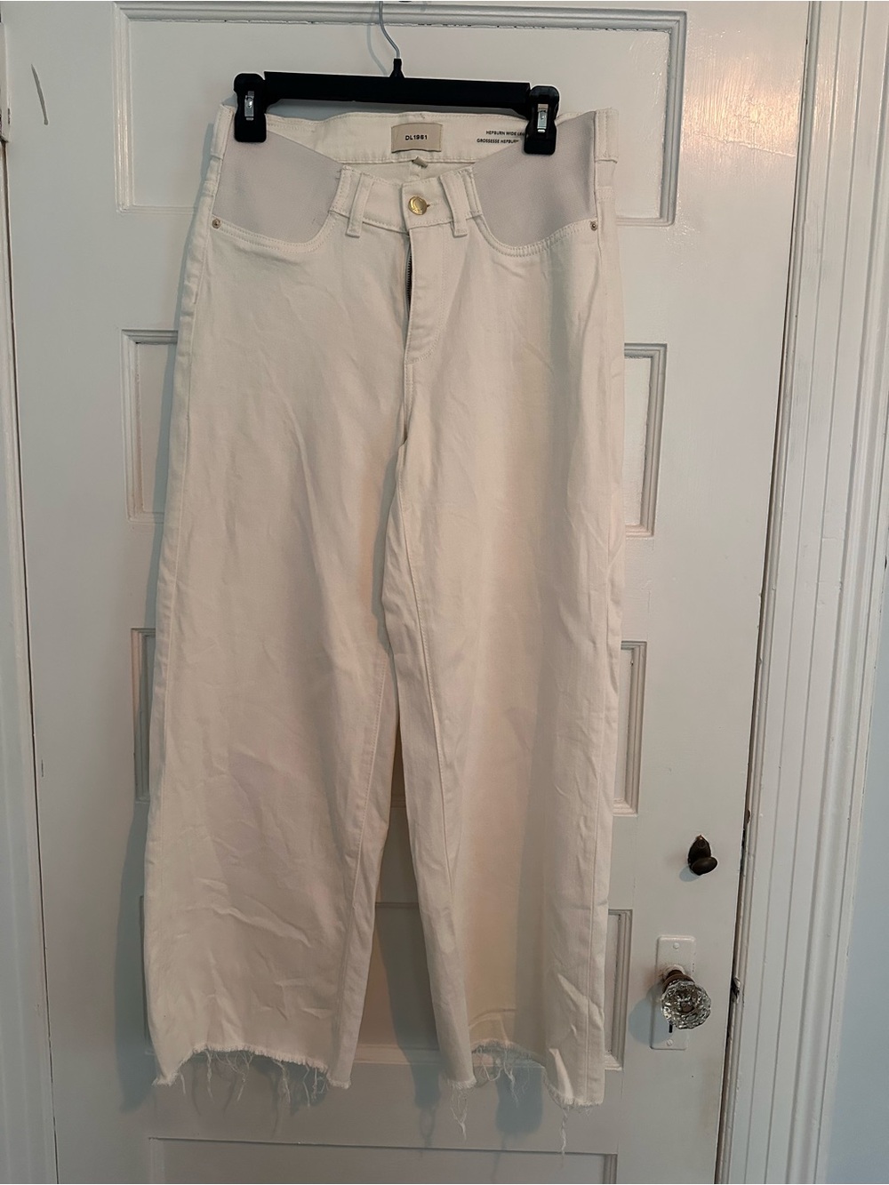 DL1961 Hepburn High Rise Wide Leg Maternity Jeans Size 26 (Cream/White)
